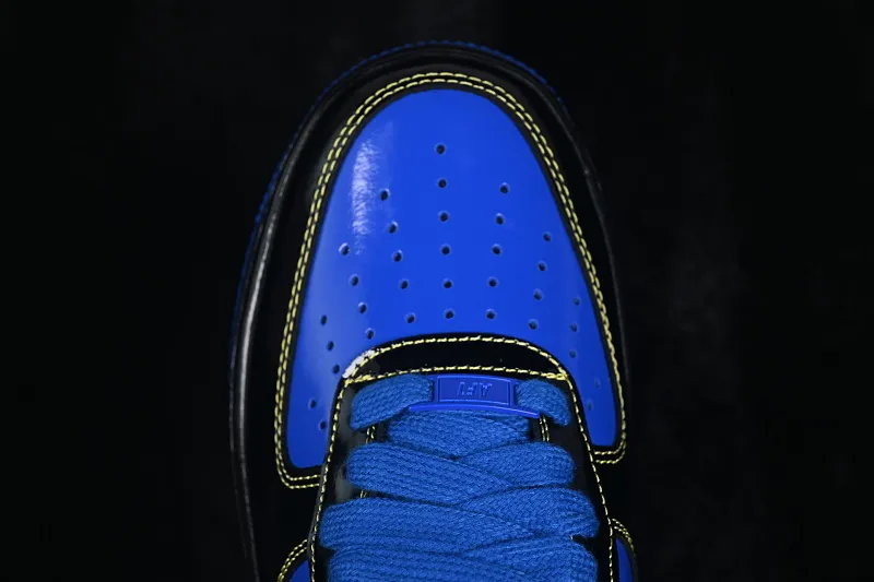 All categories Nk Air Force 1 Air Force series Nk Air Force 1 Low Air Force low-top C version Central Cee x Nike Air Force 1 Low "Racer Blue" black, yellow and blue patent leather Air Force 1 low-top casual sneakers IQ1402-010